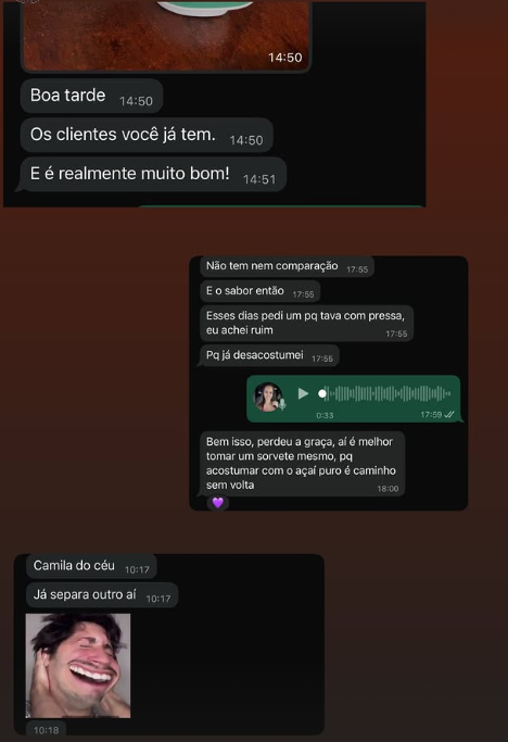 Depoimento de cliente sobre o Açaí Raiz